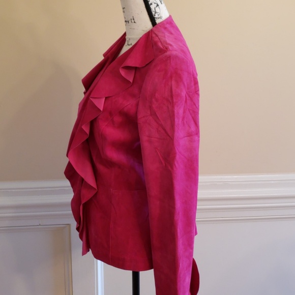 Danier Raspberry Suede Jacket - Picture 2 of 7